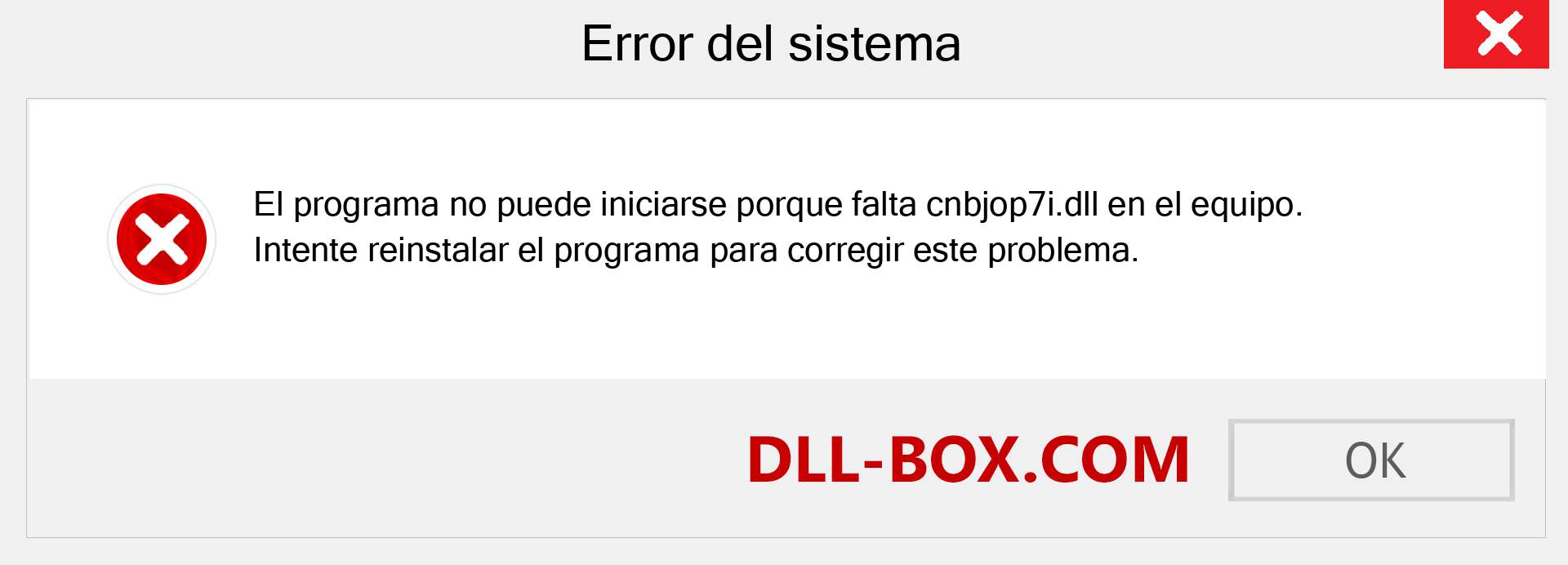 ¿Falta el archivo cnbjop7i.dll ?. Descargar para Windows 7, 8, 10 - Corregir cnbjop7i dll Missing Error en Windows, fotos, imágenes